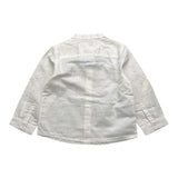 Mayoral Camicia Tinta Unita Con Collo Coreano E Microfantasia Bianco Per Neonato
