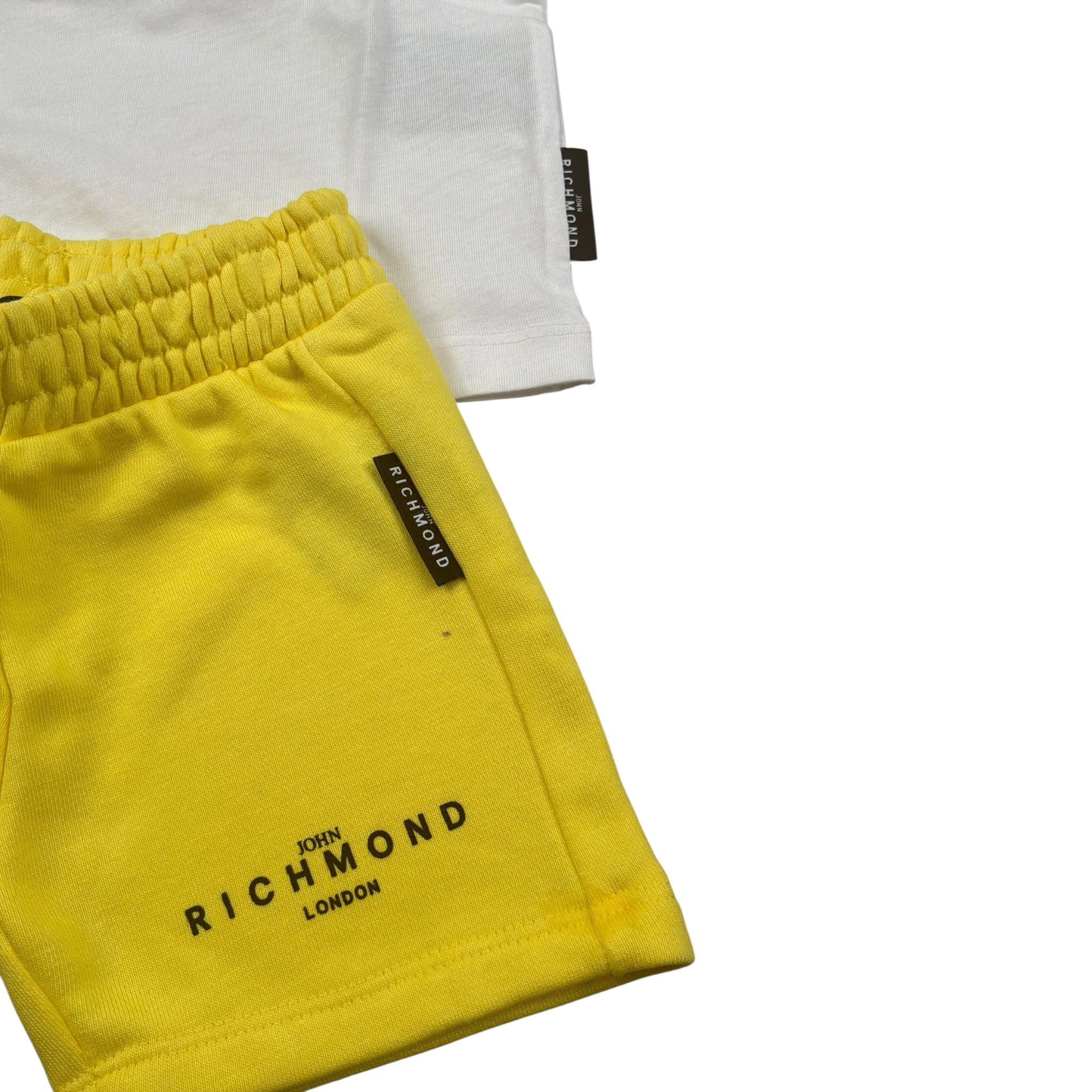 John Richmond Completo 2 Pezzi T-Shirt-Bermuda Bicolore Bianco/Giallo per Neonato RIP25018CFX BIANCO/GIALLO JOHN RICHMOND 