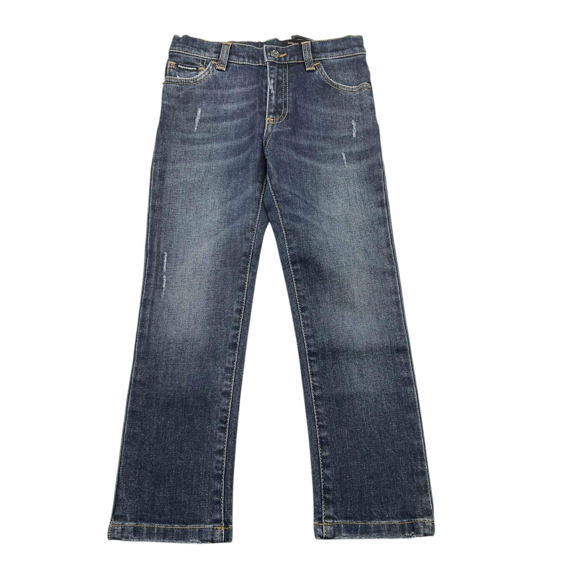 DOLCE & GABBANA jeans tinta unita con girovita regolabile Blu per Bambino L42F05 BLU DOLCE & GABBANA 