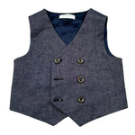 Pure Firenze Gilet Tinta Unita Doppiopetto per Neonato PC03351 BLU PURE FIRENZE 