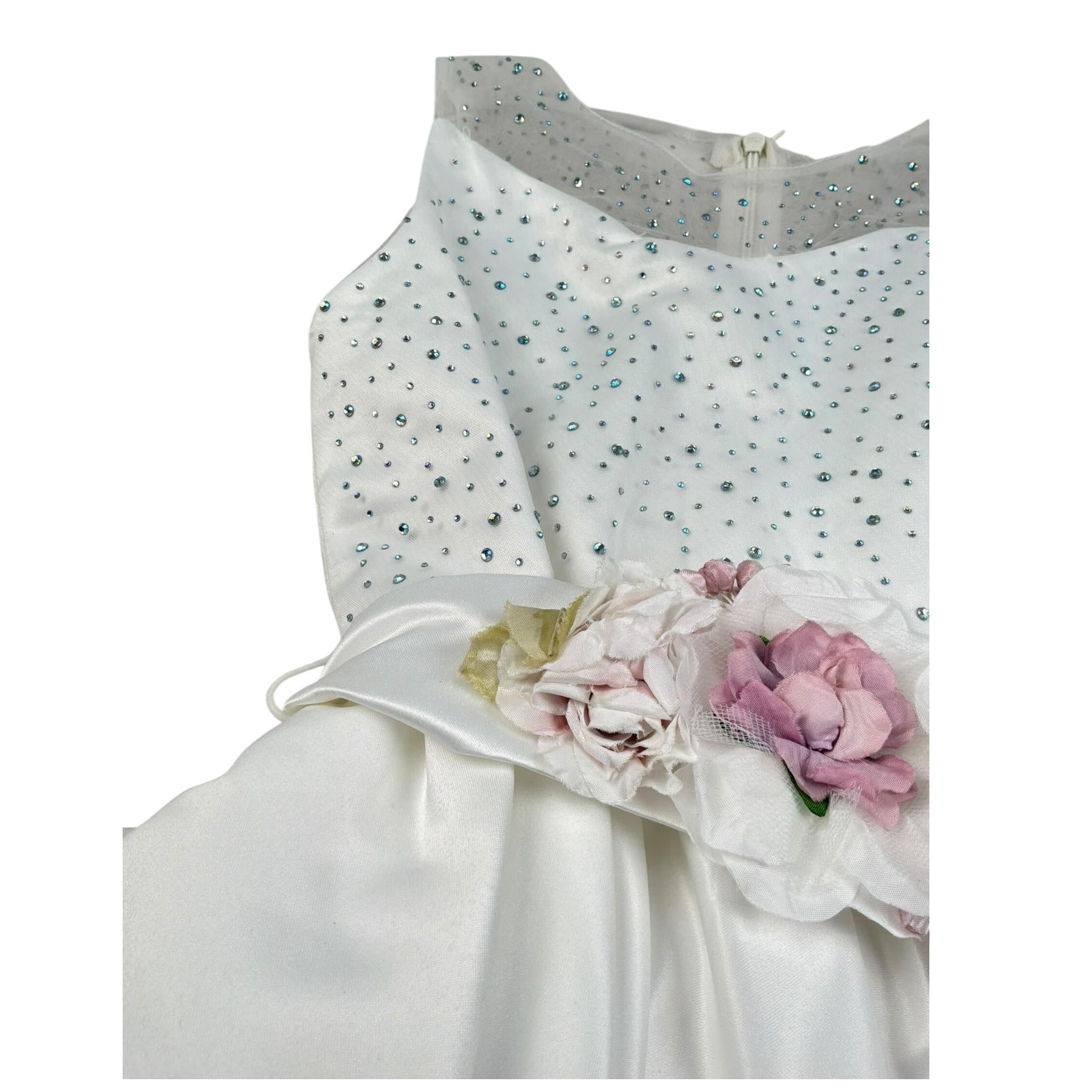 Magnifica Lulu Abito Cerimonia Giromanica Tinta Unita per Bambina AGATHA BIANCO MAGNIFICA LULU 
