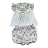 Le Bebe Completo 2 Pezzi T-Shirt-Culotte per Neonata LBG6231 BIANCO LE BEBE 