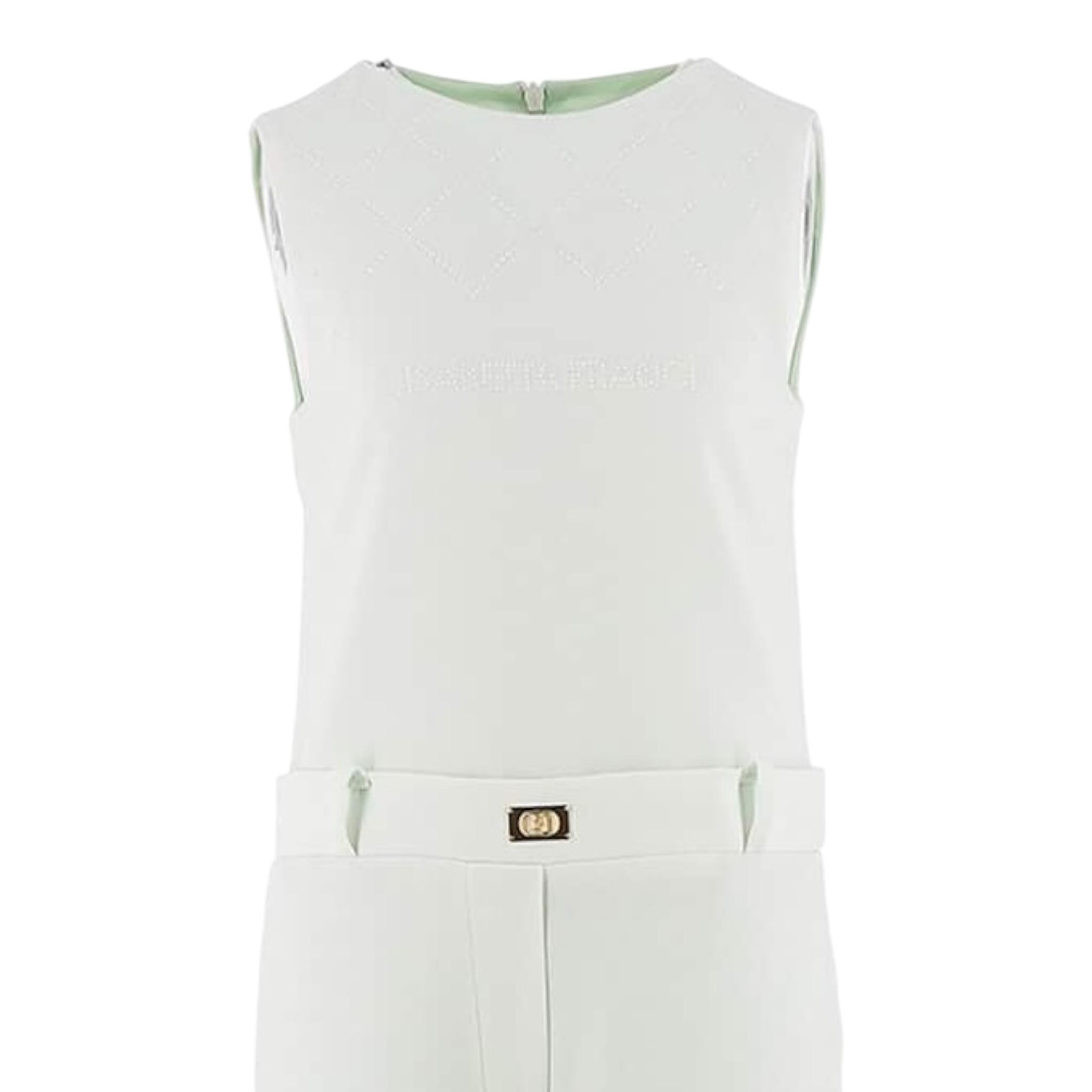 Elisabetta Franchi Tuta Intera Giromanica Tinta Unita per Bambina EFTA106 VERDE ACQUA ELISABETTA FRANCHI 