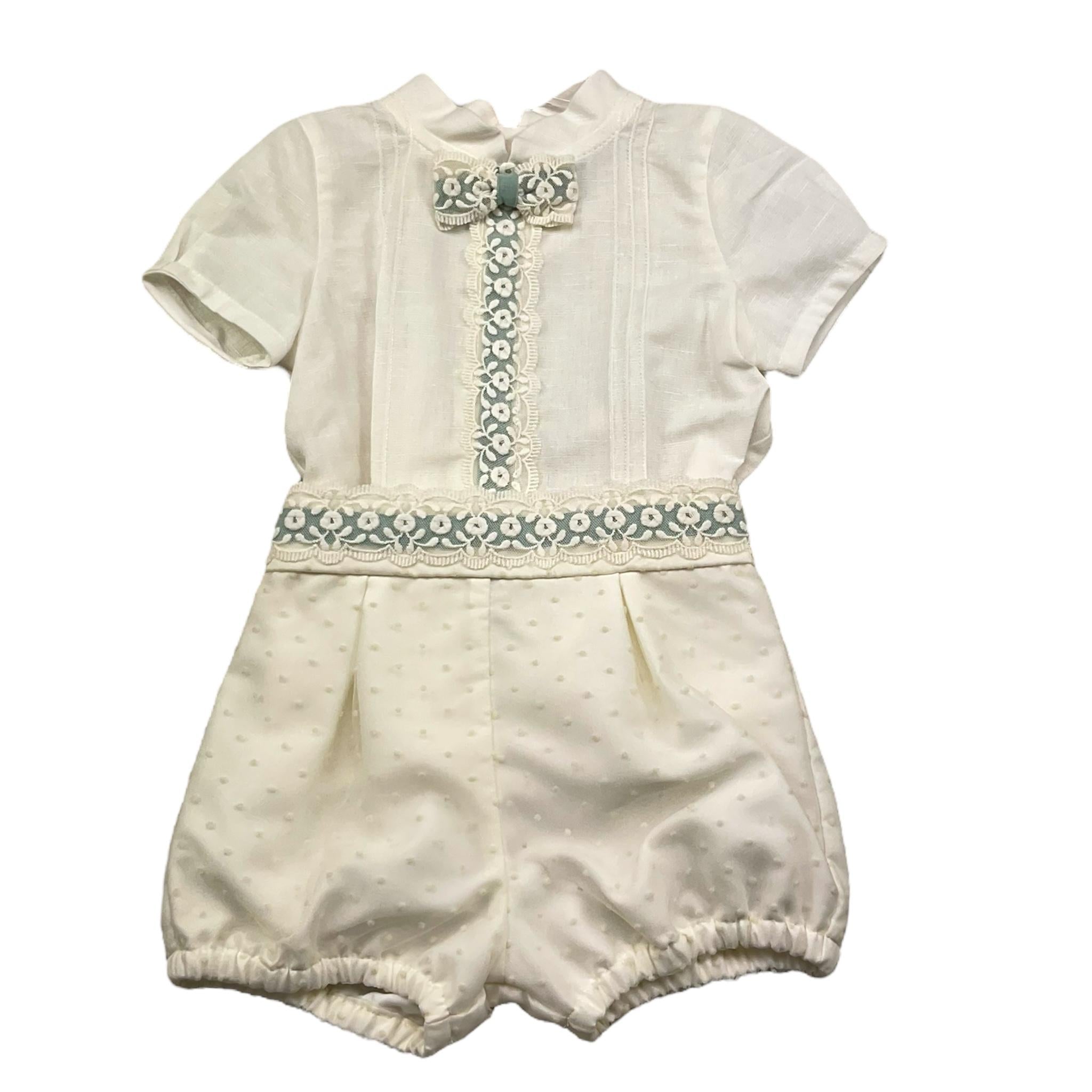 Pontoporponto Completo 2 Pezzi Camicia-Culotte per Neonato 6311 PANNA PONTOPORPONTO 