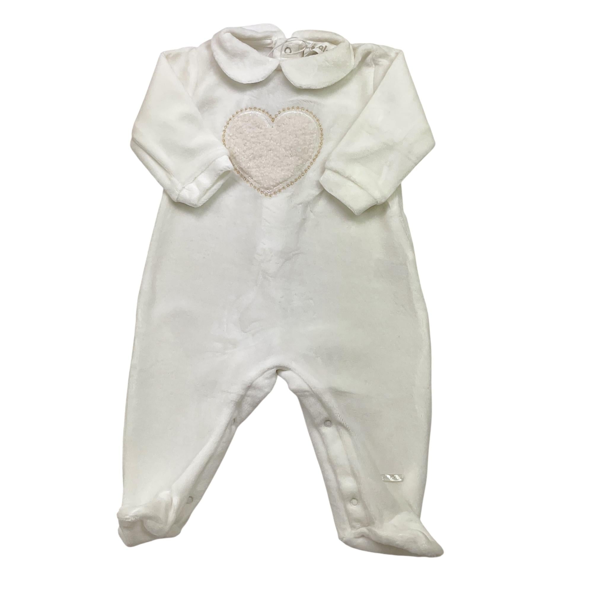 LALALU' tutina manica lunga tinta unita in ciniglia Bianco per Neonata TCL8NX BIANCO LALALU' 