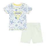Guess Complet 2 Pezzi T-Shirt-Bermuda Bicolore per Neonato I2GG00K8HM3 VERDE ACQUA GUESS 