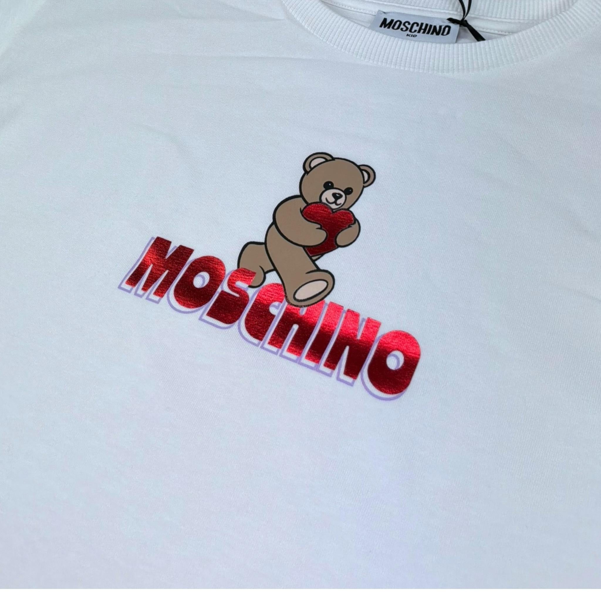 Moschino Completo 2 Pezzi T-Shirt-Leggins Bicolore per Bambina HCG00D BIANCO/ROSSO MOSCHINO 