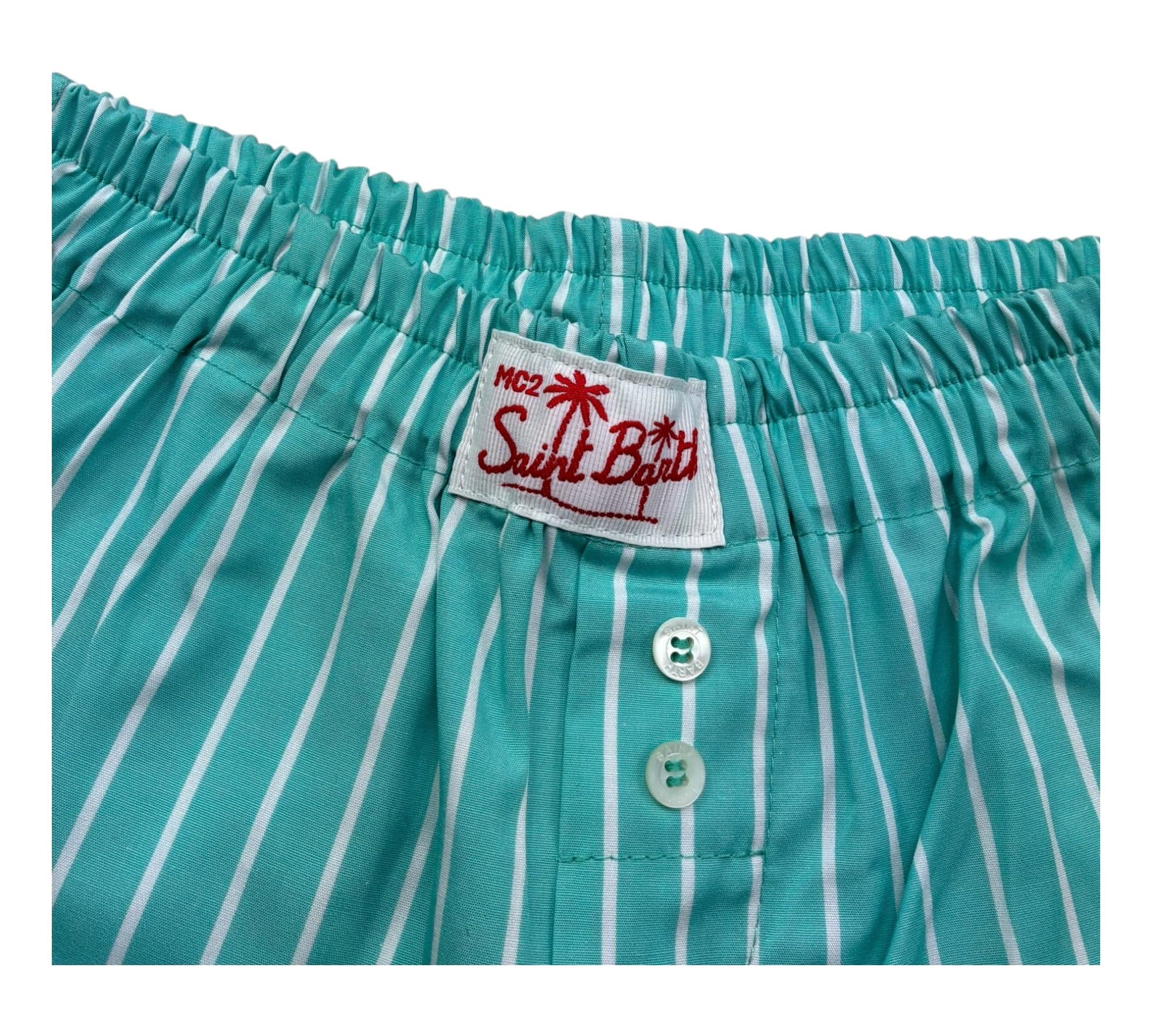 Saint Barth Short Tinta Unita con Elaatico In Vita per Bambina BODY VERDE ACQUA SAINT BARTH 