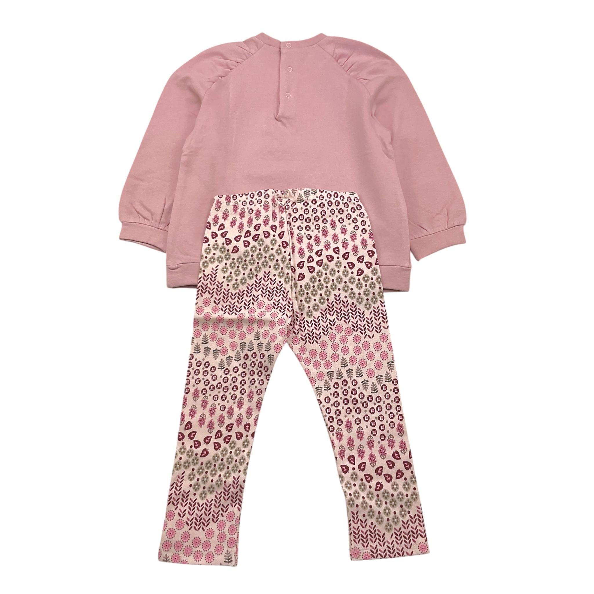 MAYORAL completo 2pz felpa-leggins bicolore con stampa Rosa per Neonata 2710N ROSA MAYORAL 