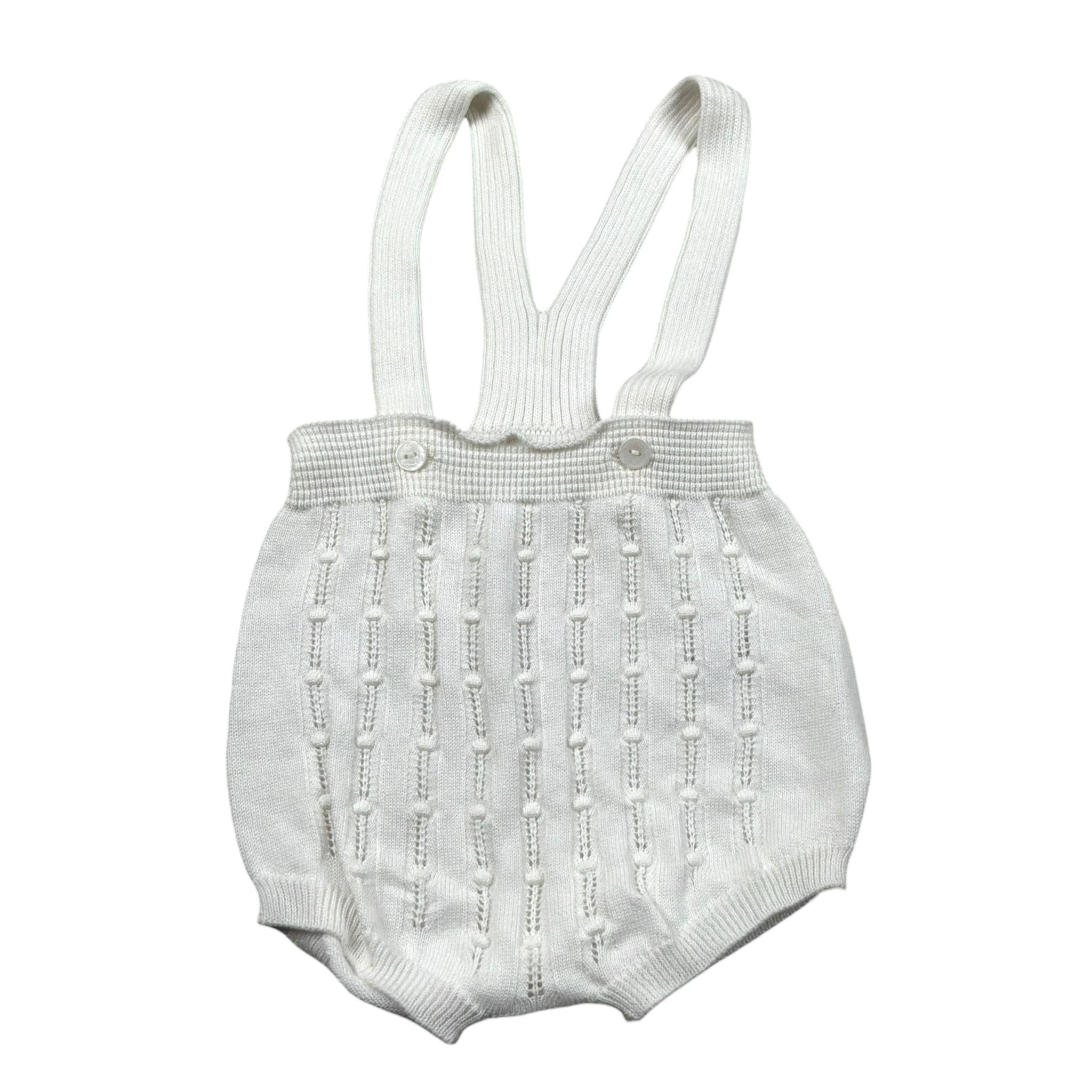 Wedoble Pagliaccetto Tinta Unita con Trafori per Neonato V2401305B BIANCO WEDOBLE 