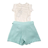 Fun & Fun Completo 2 Pezzi Body-Short Bicolore per Neonata FNCBBD01057X BIANCO/AZZURRO FUN & FUN 