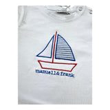 Manuel & Frank Body Mezza Manica Tinta Unita con Ricamo per Neonato MF7222I BIANCO MANUEL & FRANK 