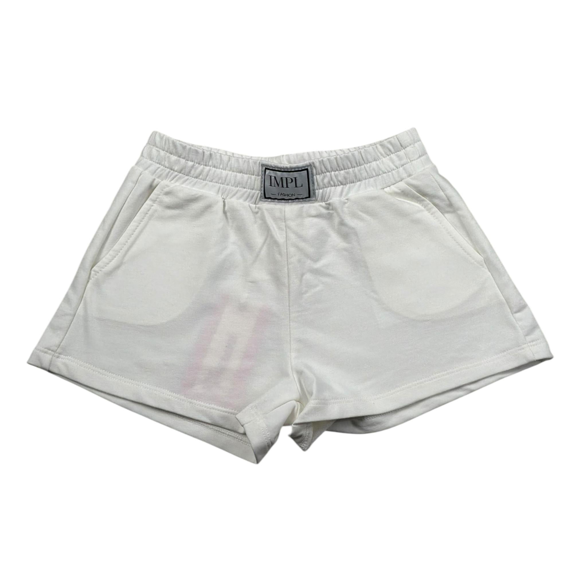 Imperial Short Tinta Unita In Felpa per Bambina RE72042G755 BIANCO IMPERIAL 