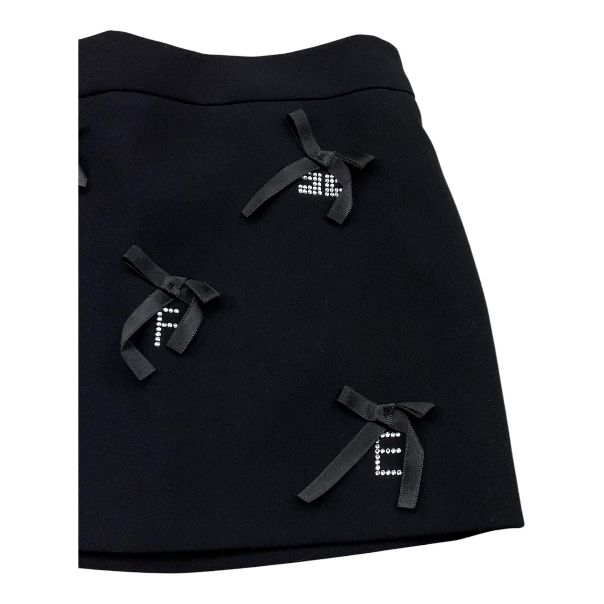 ELISABETTA FRANCHI gonna tinta unita con applicazioni Nero per Neonata EGGO040 NERO ELISABETTA FRANCHI 