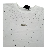 Disclaimer T-Shirt Girocollo Tinta Unita con Stampa E Brillantini per Bambina 25EDK58552 BIANCO DISCLAIMER 