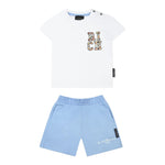 John Richmond Completo 2 Pezzi T-Shirt-Bermuda Bicolore Bianco/Azzurro per Neonato RIP25050CJXX BIANCO/AZZURRO JOHN RICHMOND 