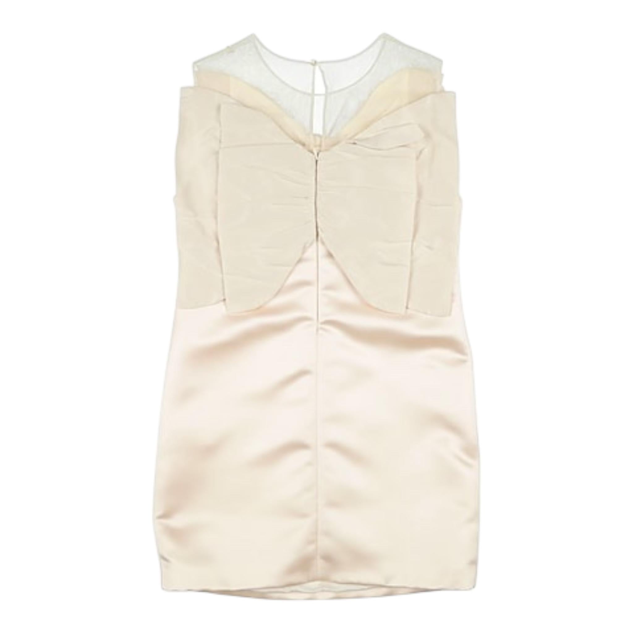 Elisabetta Franchi Abito Giromanica con Fiocco Tinta Unita per Bambina EFAB451 BEIGE ELISABETTA FRANCHI 