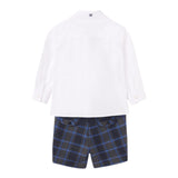 ABEL & LULA completo 3pz papillons-camicia-bermuda bicolore Bianco per Bambino 5756 BIANCO ABEL & LULA 