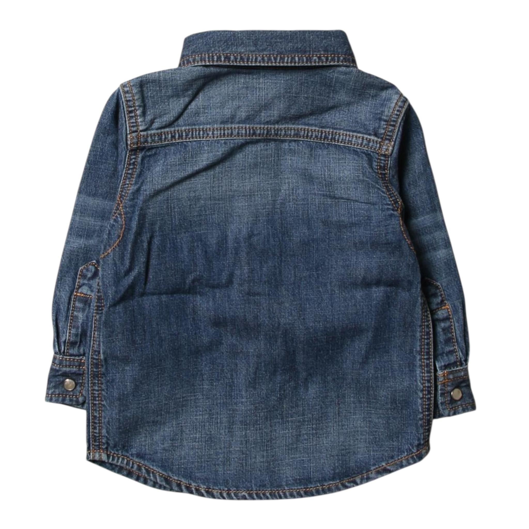 Diesel Camicia In Denim Tinta Unita Manica Lunga per Neonato 00K24H BLU DIESEL 