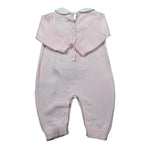 Nanan Tutina Manica Lunga Tinta Unita con Ricami per Neonata E2440201R ROSA NANAN 