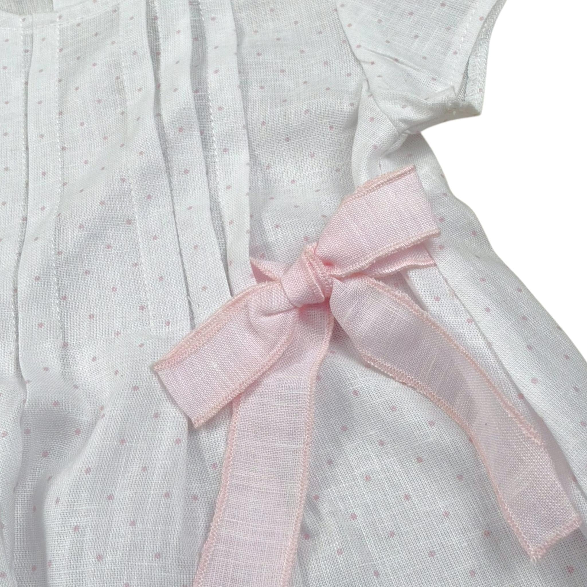 La Stupenderia Completo 2 Pezzi Camicia-Coulotte Bicolore per Neonata TBCT52 BIANCO/ROSA LA STUPENDERIA 