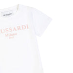 Trussardi T-Shirt Girocollo Tinta Unita con Stampa per Bambina TGP25004TS BIANCO TRUSSARDI 