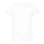 Balmain T-Shirt Girocollo Tinta Unita con Logo per Bambina BW8A911X BIANCO BALMAIN 