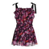 Fun & Fun Tutina A Bretelline Tinta Unita con Fantasia Fuxia per Bambina