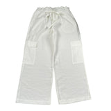 Lu Lu By Miss Grant Pantalone tinta unita Modello A Palazzo Bianco per Bambina LL2757 BIANCO LU LU BY MISS GRANT 