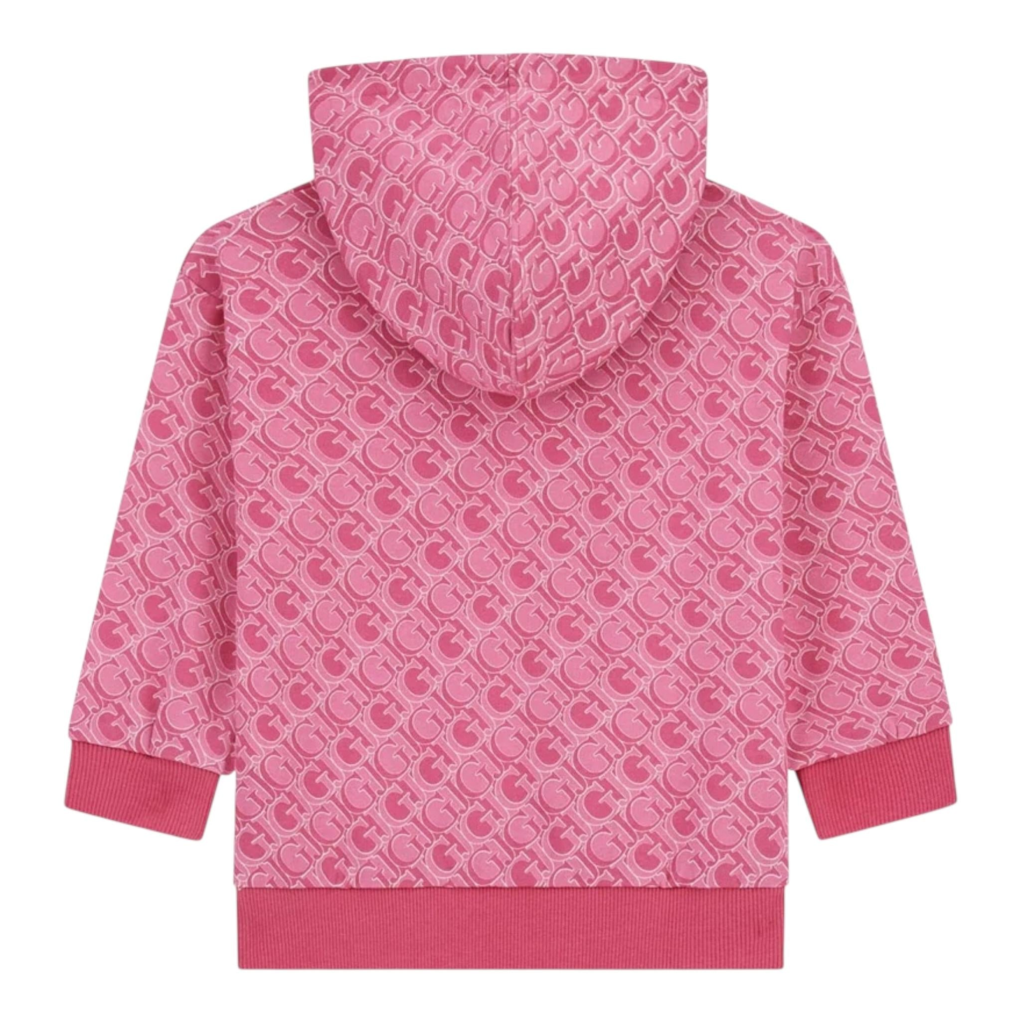 GUESS felpa chiusa con cappuccio tint unita con stampe logo Fuxia per Bambina K4YQ00KA6R4X FUXIA GUESS 