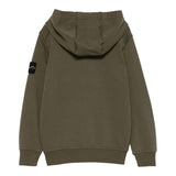 Stone Island Felpa Chiusa con Cappuccio Tinta Unita per Bambino K1S166100012 VERDE STONE ISLAND 