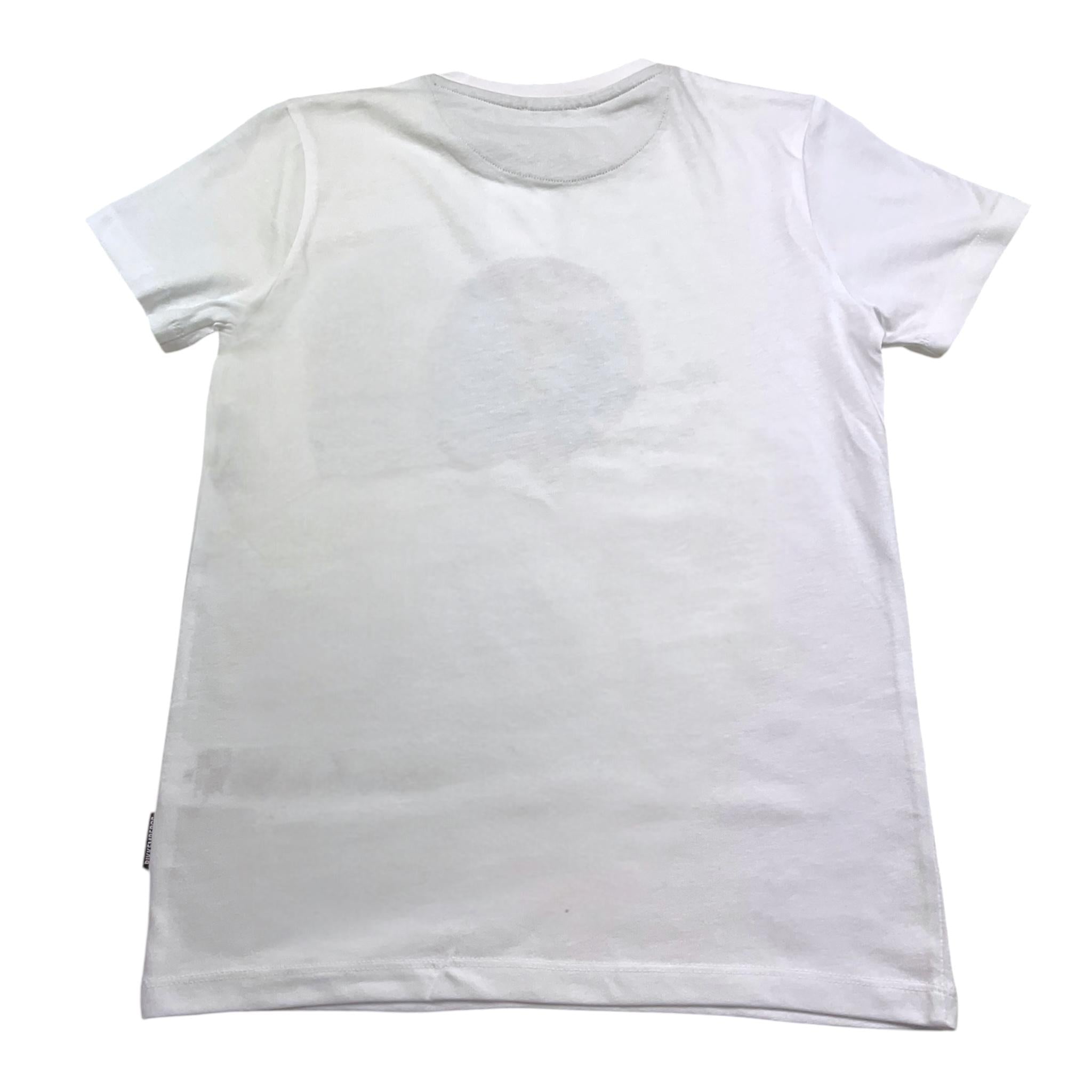 Bikkembergs T-Shirt Girocollo Tinta Unita con Stampa per Bambino BK1830 BIANCO BiKKEMBERGS 