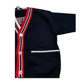 EMPORIO ARMANI cardigan tinta unita con profili in contrasto Blu per Bambino 6RHM51 BLU EMPORIO ARMANI 