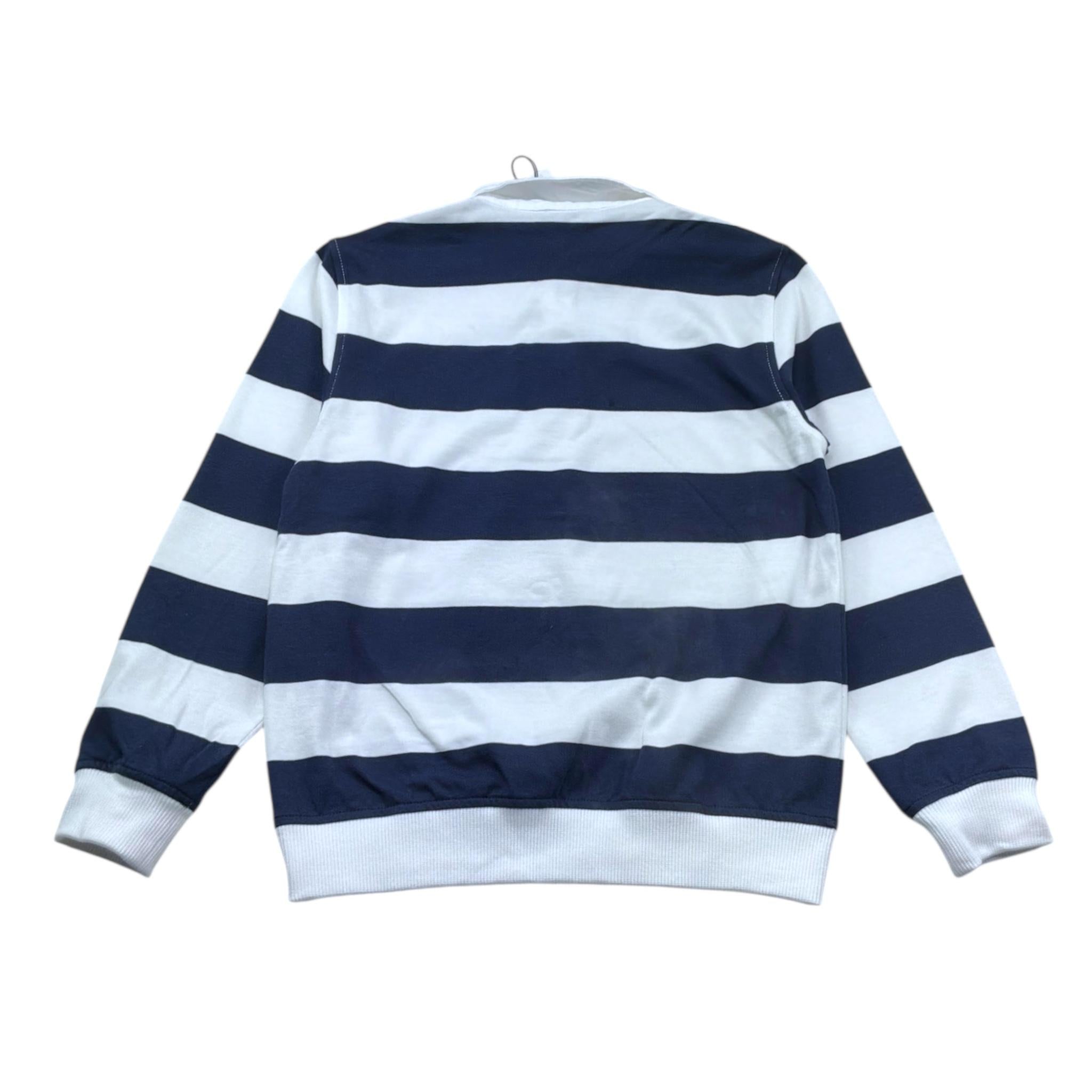 Moschino felpa Manica Lunga Bicolore con Fantasia A Righe per Bambino HUO010 BIANCO/BLU MOSCHINO 