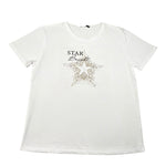 Relish T-Shirt Girocollo Tinta Unita con Stampa per Bambina 18629 BIANCO RELISH 