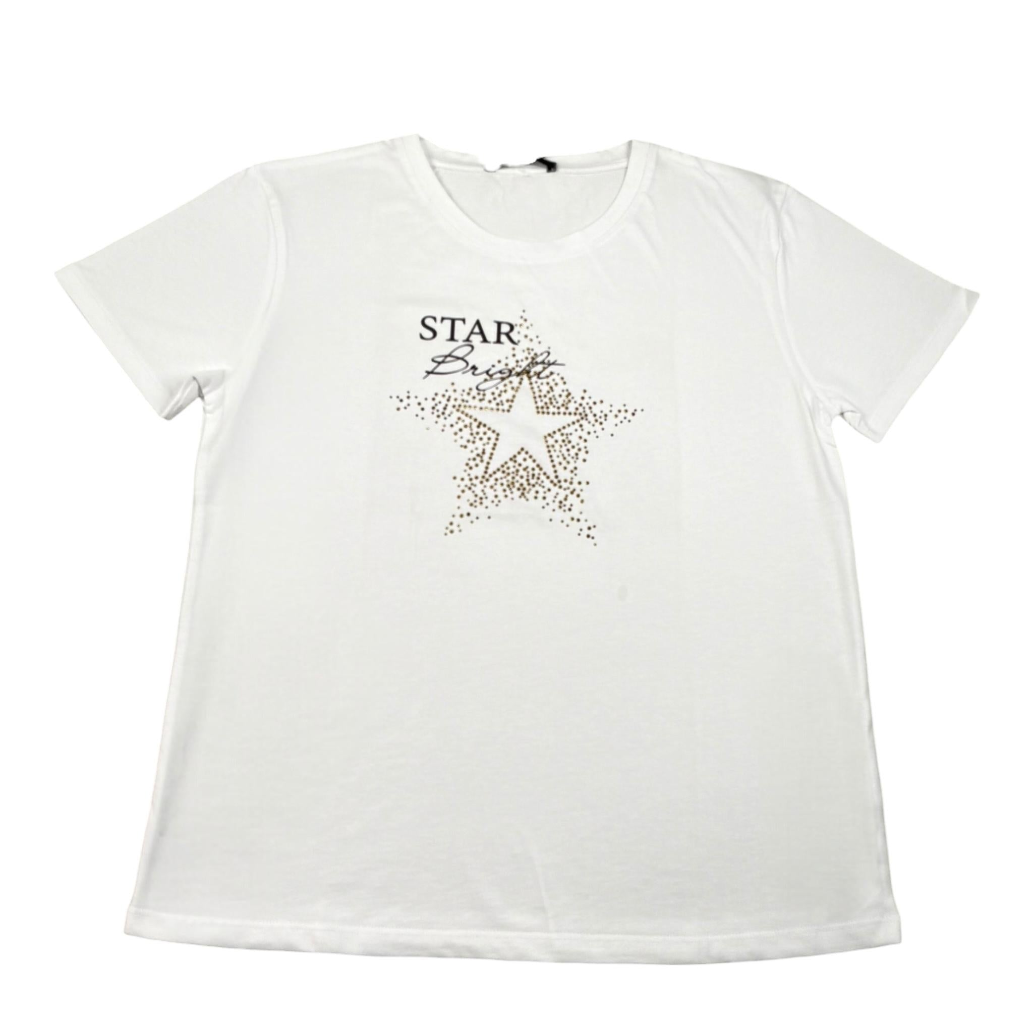 Relish T-Shirt Girocollo Tinta Unita con Stampa per Bambina 18629 BIANCO RELISH 