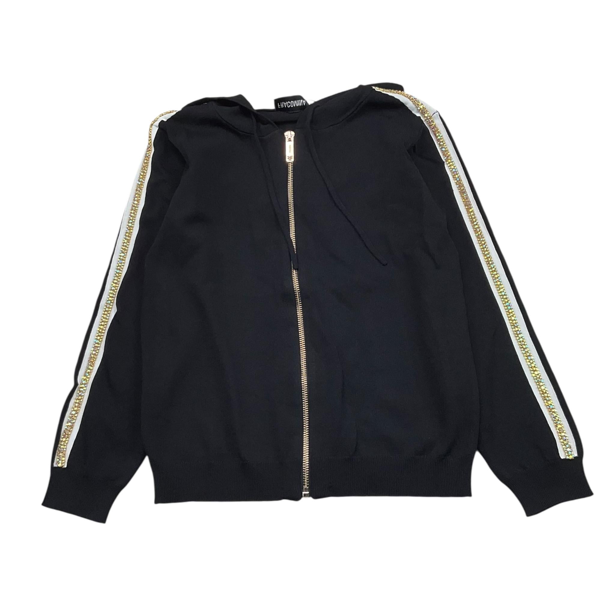 Fracomina Felpa Tinta Unita con Zip E Cappuccio per Bambina FM1011 NERO FRACOMINA 