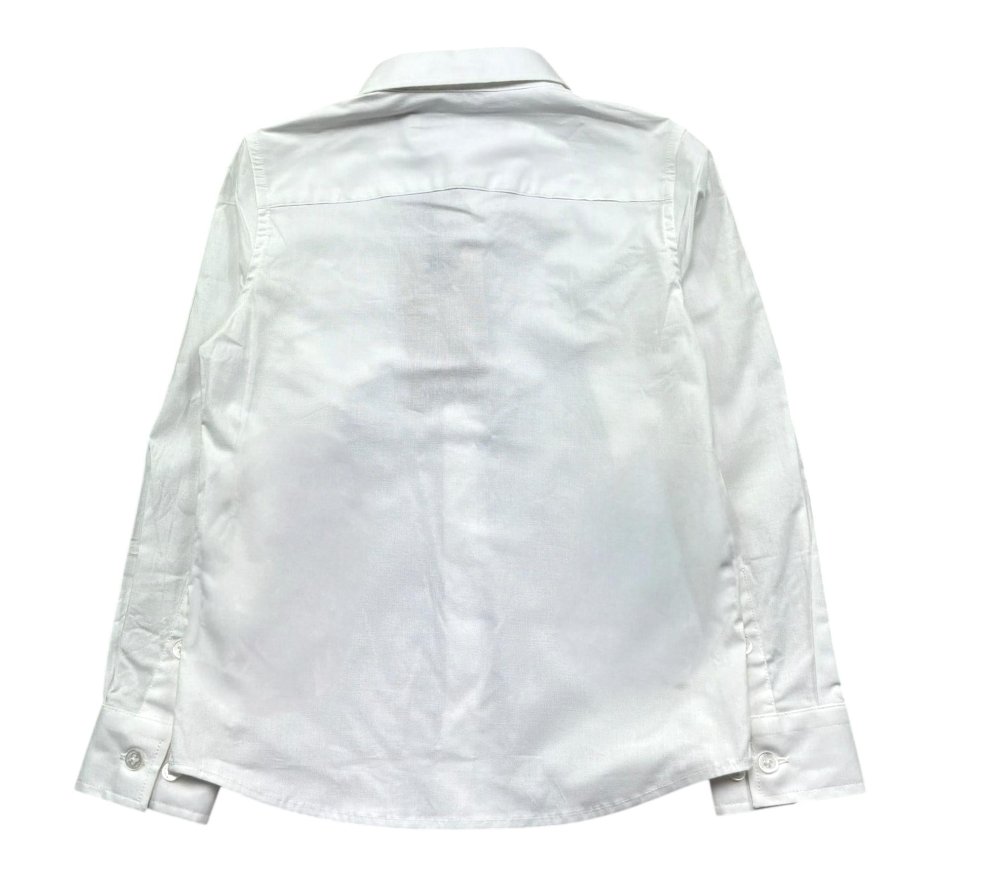 Trussardi Camicia Manica Lunga Tinta Unita con Taschino per Bambino TBP26028CA BIANCO TRUSSARDI 