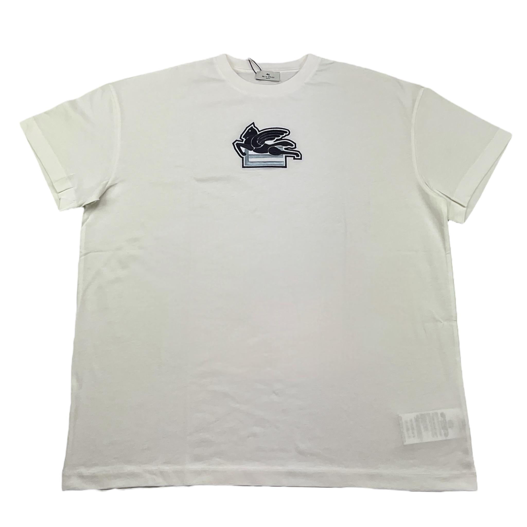 ETRO t-shirt girocollo tinta unita con logo Bianco per Bambino GV8P51 BIANCO ETRO 
