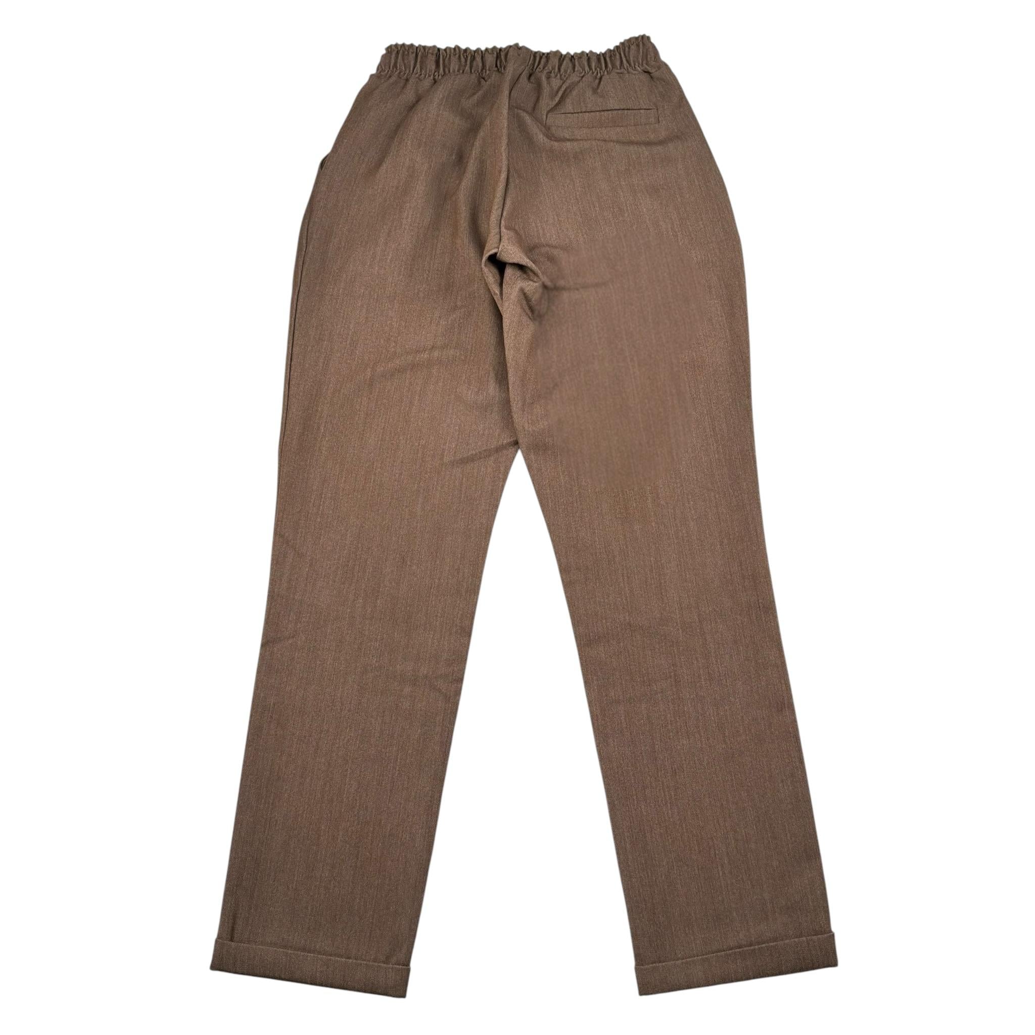 Numbers Pantalone Tinta Unita con Elastico In Vita per Bambino PA103 MARRONE NUMBERS 