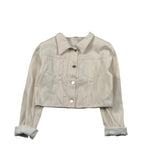 Meilisa Bai Giubbino In Denim Tinta Unita per Bambina FLO6386 BEIGE MEILISA BAI 