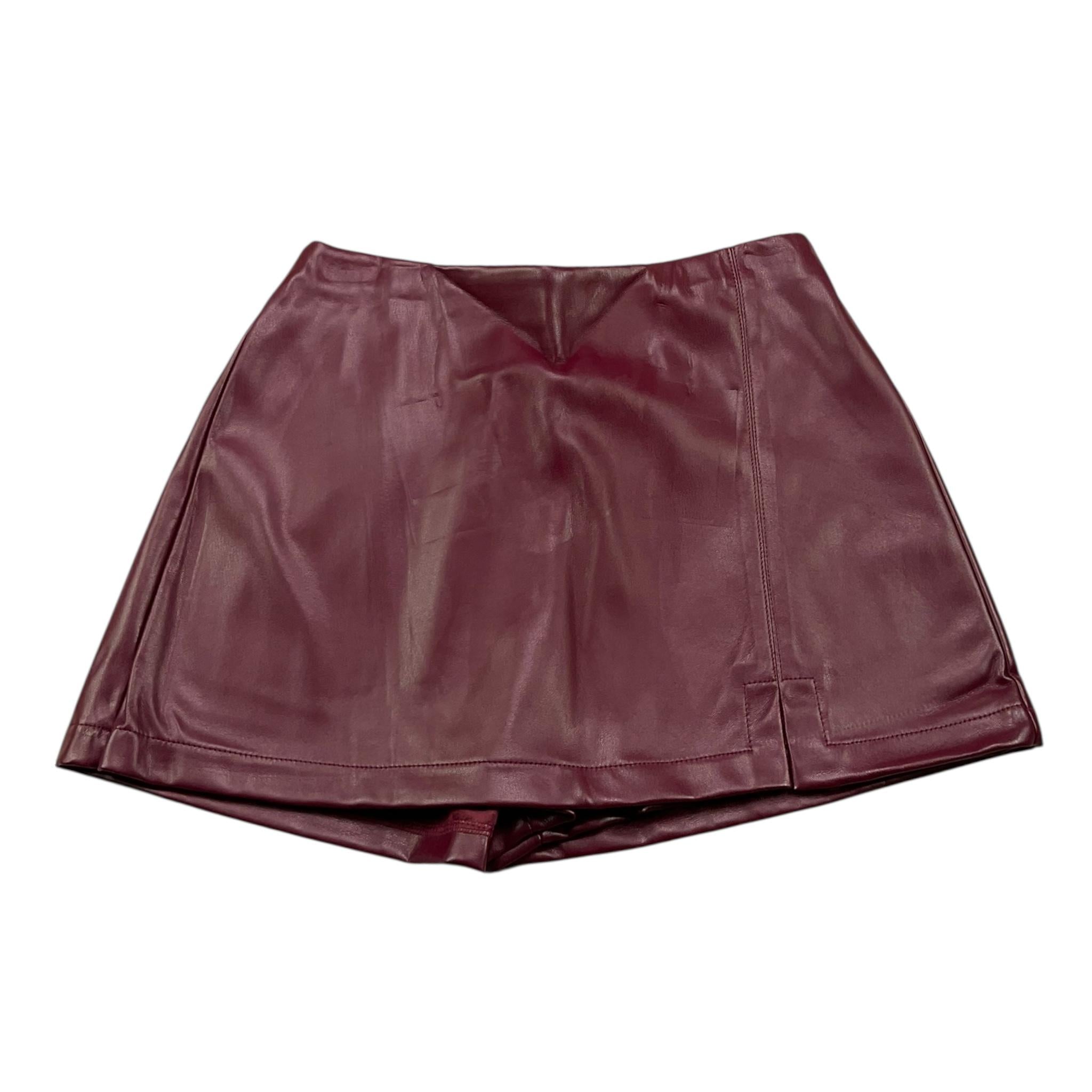 DIXIE short in ecopelle tinta unita con elastico in vita Bordeaux per Bambina RE01200G67X BORDEAUX DIXIE 