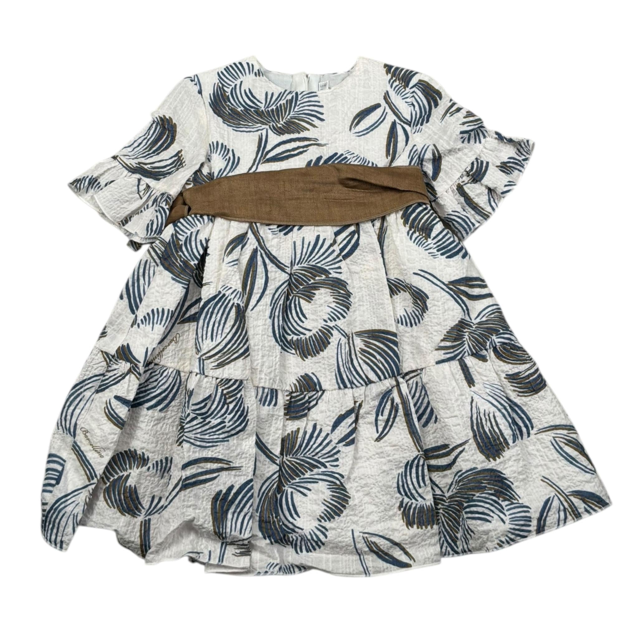 Barcellino Abito Mezza Manica Tinta Unita con Stampe per Neonata 120416 BIANCO BARCELLINO 