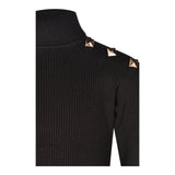 HATE LOVE maglia tinta unita collo alto a costine Nero per Bambina OJSW00327 NERO HATE LOVE 