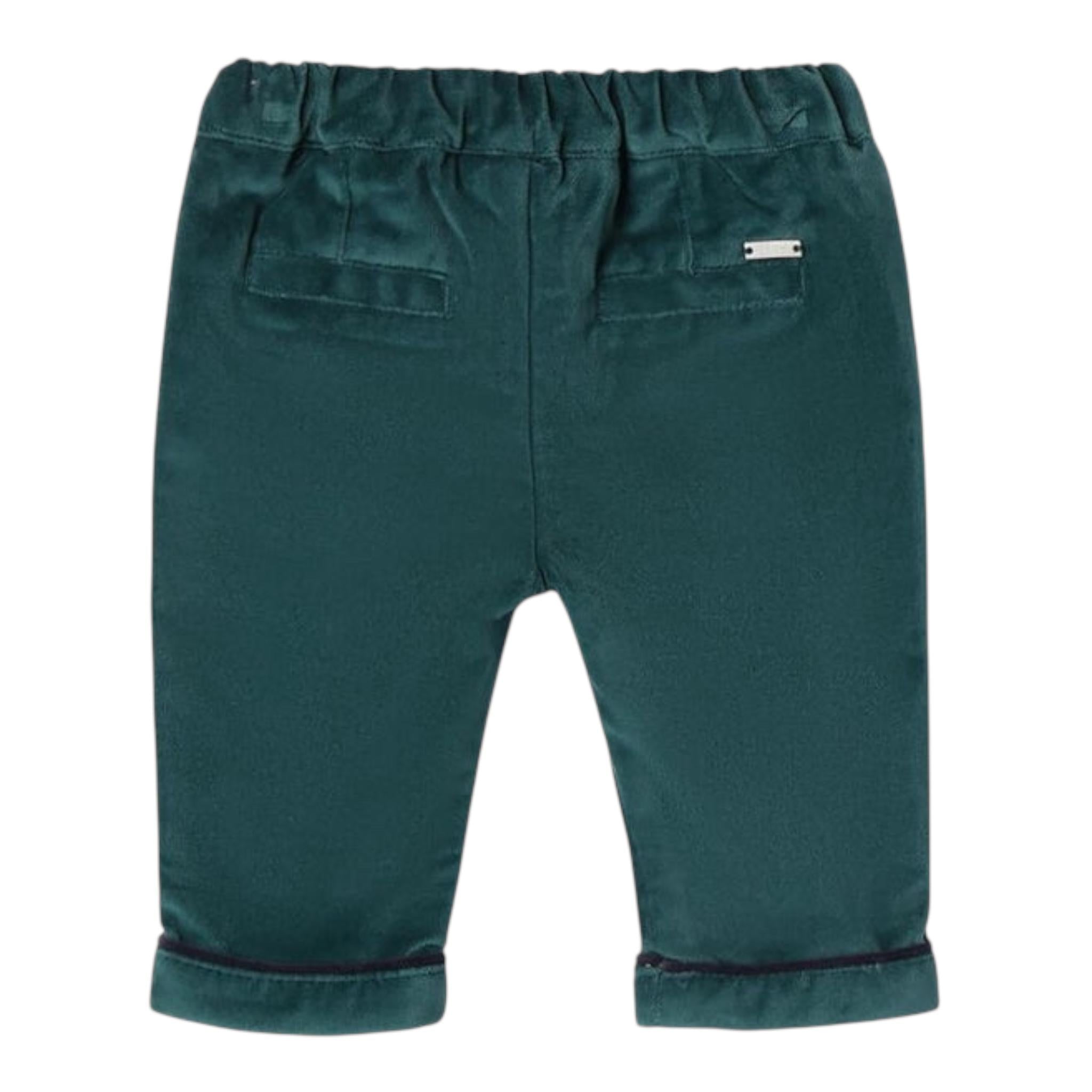 MINI BANDA pantalone tinta unita in velluto Verde per Neonato 3A621 VERDE MINI BANDA 