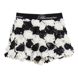 Miss Blumarine Short Bicolore Con Applicazioni Bianco/Nero Per Bambina