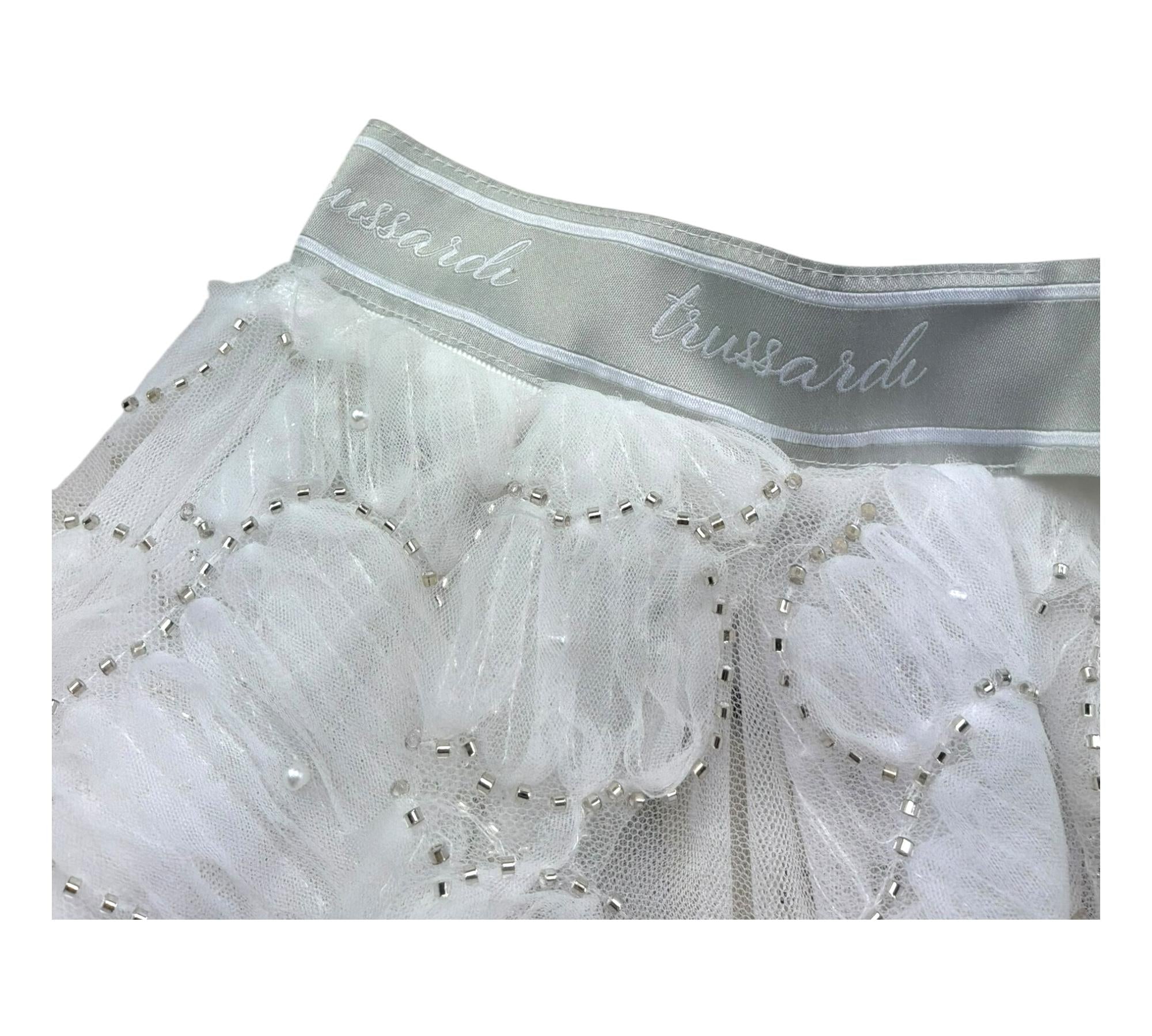 Trussardi Gonna Tinta Unita con Tulle E Brillantini per Neonata TIP26142GO BIANCO TRUSSARDI 