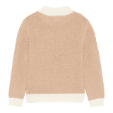 ELEVENTY maglia mezzo collo tinta unita con profili in contrasto Beige per Bambina EV9P10 BEIGE ELEVENTY 