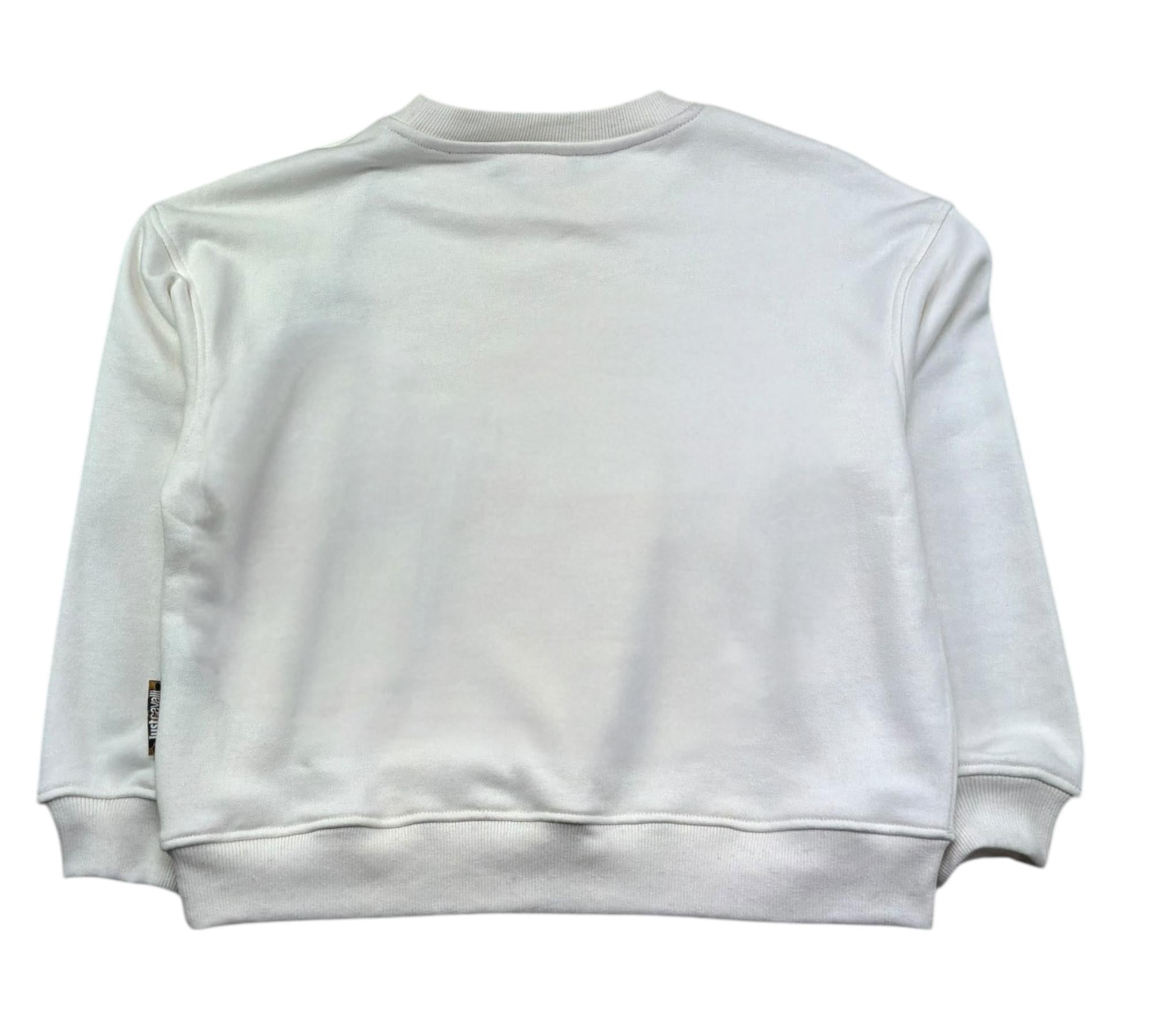 Just Cavalli Felpa Chiusa Girocollo Tinta Unita con Stampa per Bambino JBP26031FE PANNA JUST CAVALLI 
