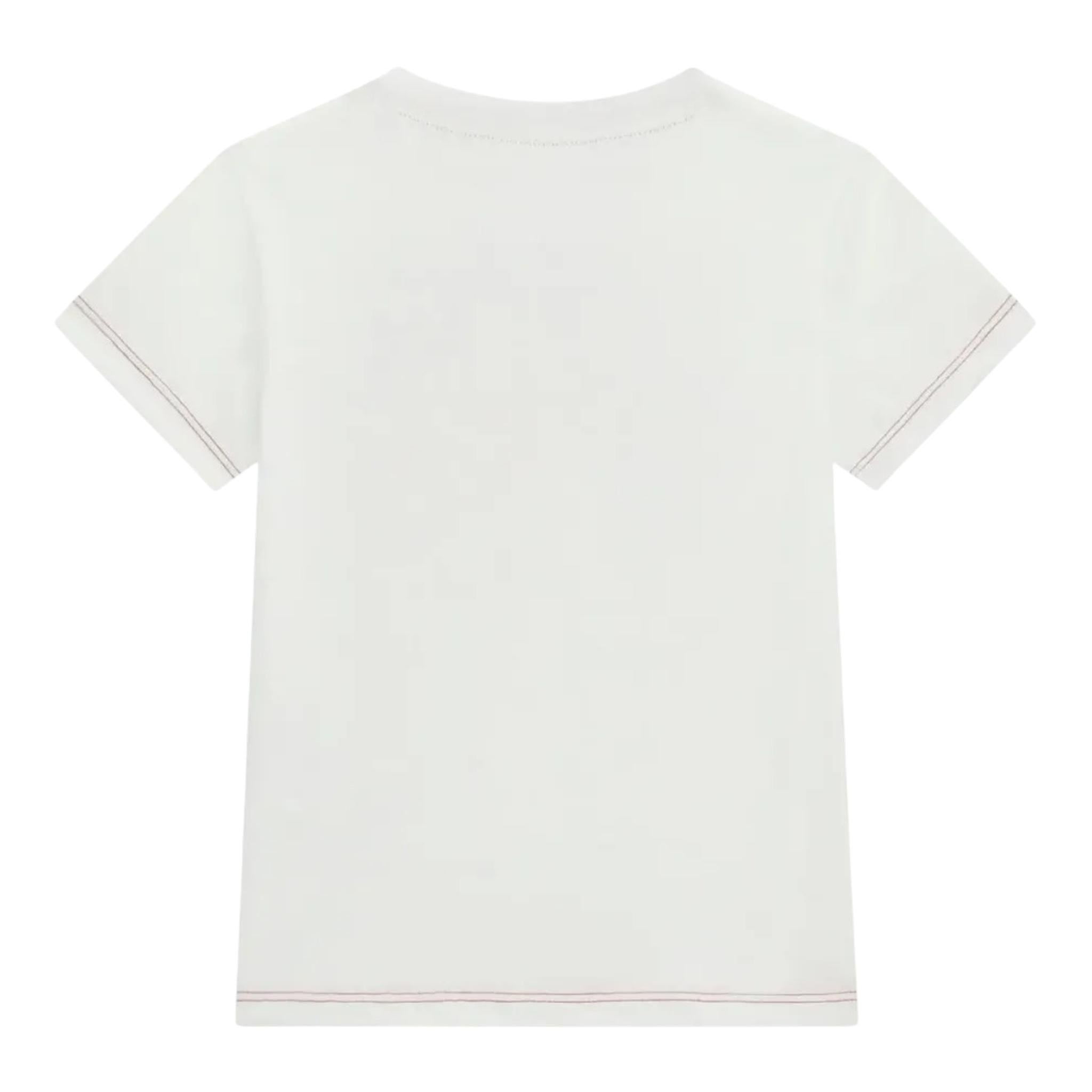 Guess T-Shirt Girocollo Tinta Unita con Stampa per Bambino N5RI02K8HM4 BIANCO GUESS 